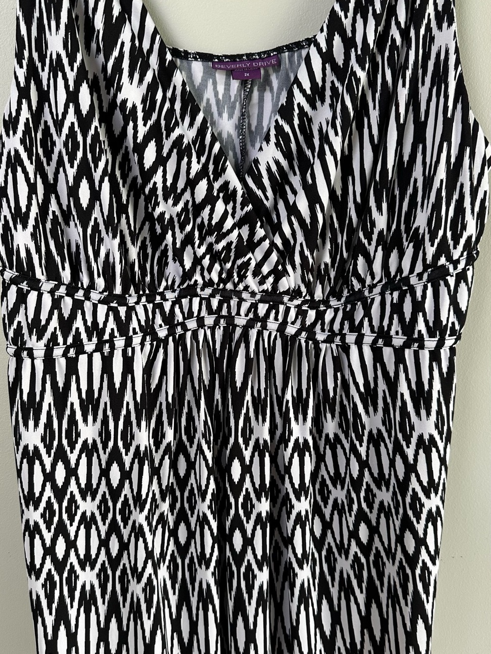 Beverly Drive Black and White Ikat-Style Maxi